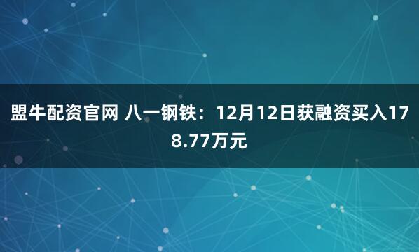 盟牛配资官网 八一钢铁：12月12日获融资买入178.77万元
