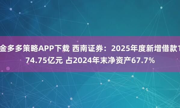 金多多策略APP下载 西南证券：2025年度新增借款174.75亿元 占2024年末净资产67.7%