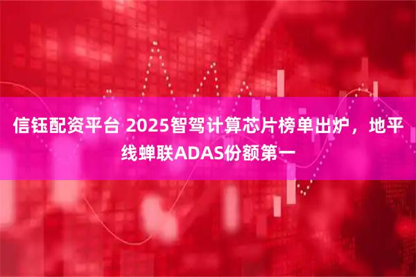 信钰配资平台 2025智驾计算芯片榜单出炉，地平线蝉联ADAS份额第一